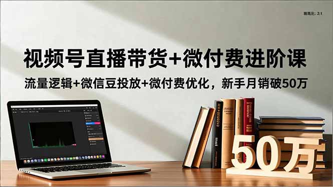 视频号直播带货+微付费进阶课:流量逻辑+微信豆投放+微付费优化,新手月销破50万-猴哥VIP资源站