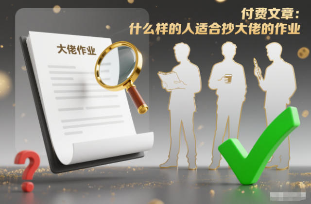 付费文章：什么样的人适合抄大佬的作业？-猴哥VIP资源站