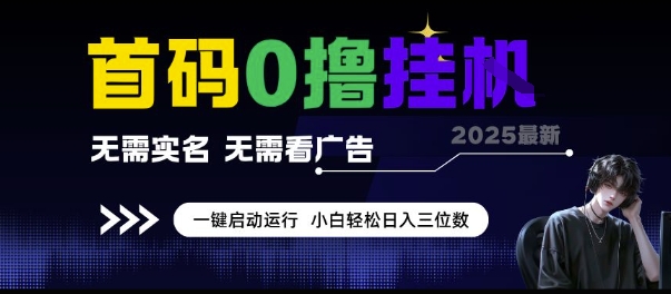 首码0撸挂G项目，无需实名无需看广告 一键启动运行，小白轻松日入三位数【揭秘】-猴哥VIP资源站