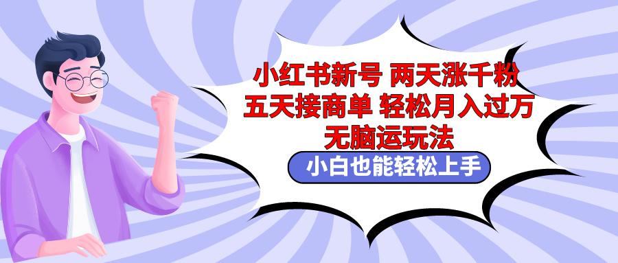 小红书新号两天涨千粉五天接商单轻松月入过万 无脑搬运玩法 小白也能轻…-猴哥VIP资源站