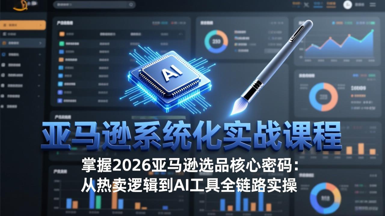 亚马逊系统化实战课-更新3月：2026最新选品方法论，从热卖原因分析到AI作图，提升选品成功率-猴哥VIP资源站