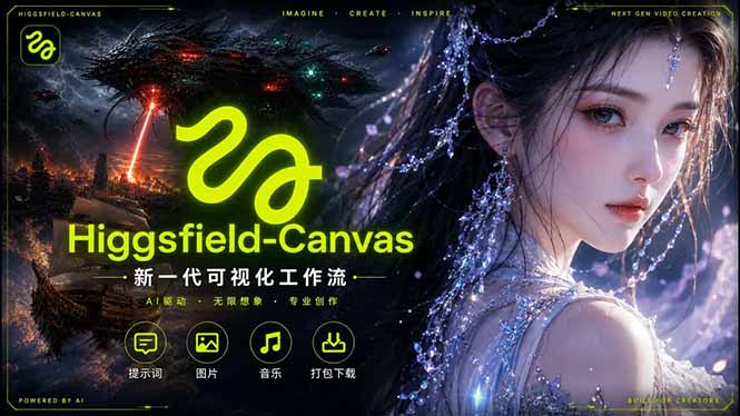 Higgsfield Canvas AI视频制作详解，节点式工作流搭建，重构新式视频创作完整教程-猴哥VIP资源站