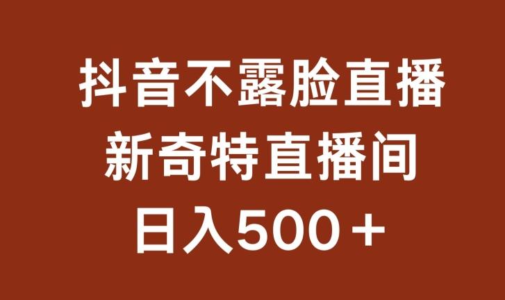 不露脸挂机直播，新奇特直播间，日入500+【揭秘】-猴哥VIP资源站