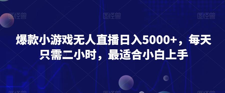 爆款小游戏无人直播日入5000+，每天只需二小时，最适合小白上手-猴哥VIP资源站