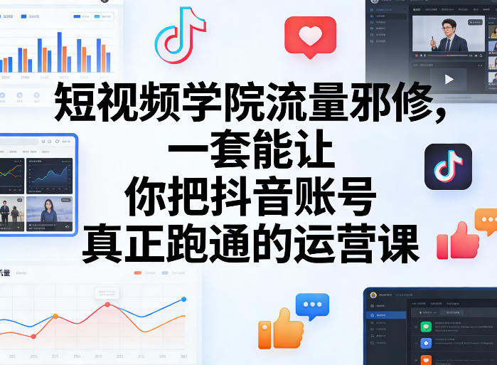 短视频学院流量邪修，一套能让你把抖音账号真正跑通的运营课-猴哥VIP资源站