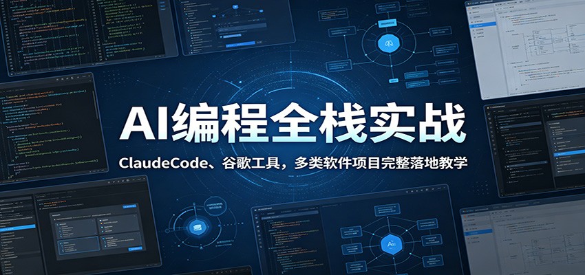 AI编程全栈实战：ClaudeCode、谷歌工具，多类软件项目完整落地教学-猴哥VIP资源站