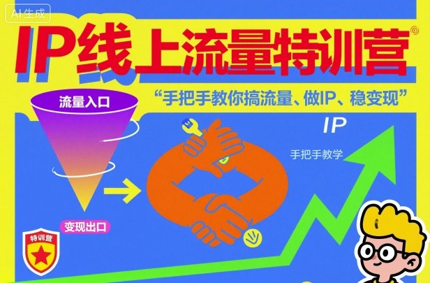 IP线上流量特训营,手把手教你搞流量、做IP、稳变现-猴哥VIP资源站