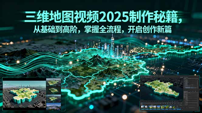 三维地图视频2025制作秘籍，从基础到高阶，掌握全流程，开启创作新篇-猴哥VIP资源站