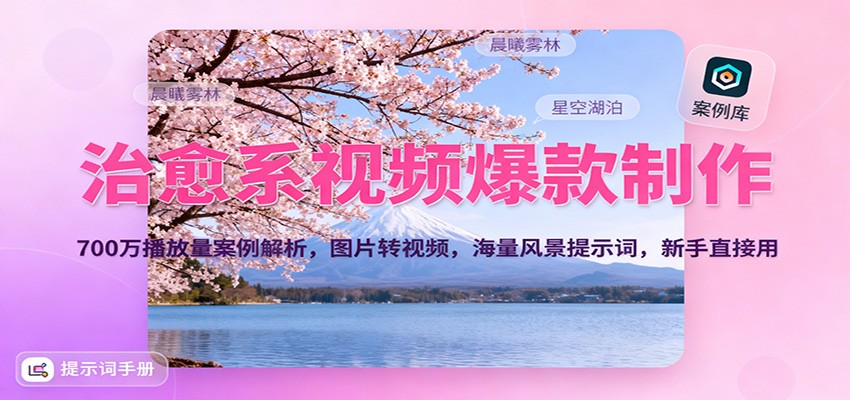 治愈系视频爆款制作，700万播放量案例解析，图片转视频，海量风景提示词，新手直接用-猴哥VIP资源站
