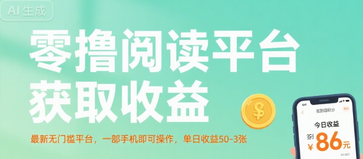 零撸阅读平台获取收益,最新无门槛平台,一部手机即可操作,单日收益50-3张【揭秘】-猴哥VIP资源站