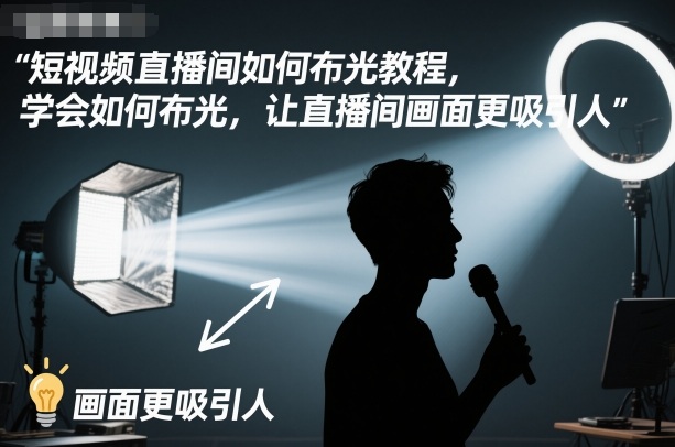 短视频直播间如何布光教程，学会如何布光，让直播间画面更吸引人-猴哥VIP资源站