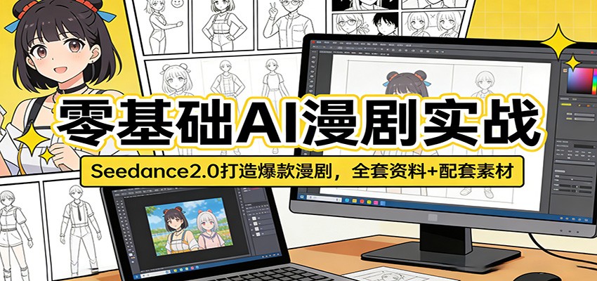 零基础AI漫剧实战：Seedance2.0打造爆款漫剧，全套资料+配套素材-猴哥VIP资源站