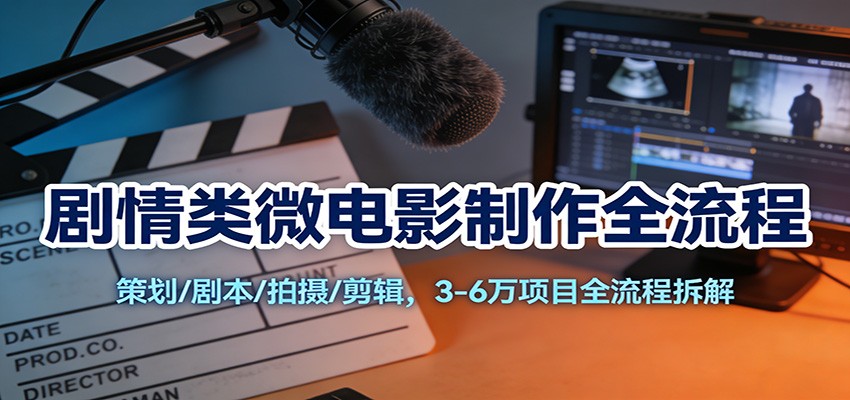 剧情类微电影制作全流程：策划/剧本/拍摄/剪辑，3-6万项目全流程拆解-猴哥VIP资源站