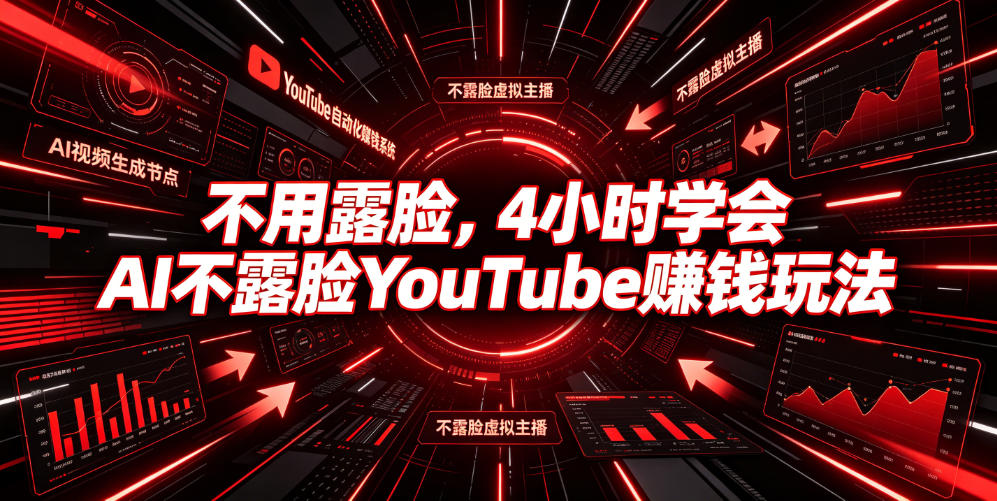 不用露脸,4小时学会AI不露脸YouTube賺钱玩法【原创双语字幕】-猴哥VIP资源站