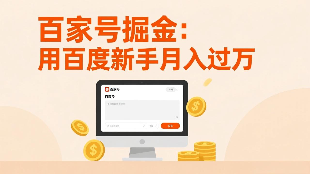 百家号掘金：用百度新手月入过万，日入300，无需引流，全新手机搬砖项目-猴哥VIP资源站