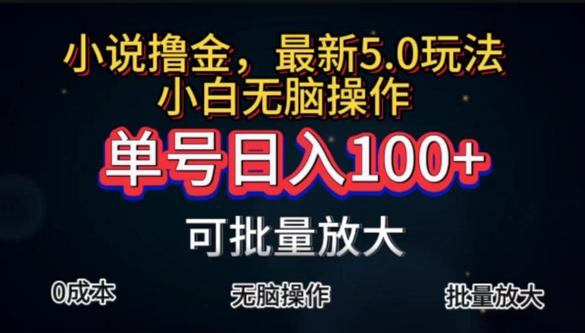 全自动小说撸金，单号日入100+小白轻松上手，无脑操作-猴哥VIP资源站