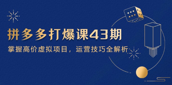 拼多多打爆课第 43 期，掌握高价虚拟项目，运营技巧全解析(15节-猴哥VIP资源站