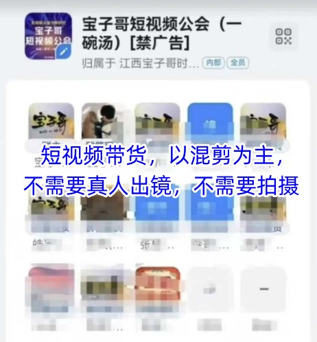宝子哥头部团队短视频带货，以混剪为主，不需要真人出镜，不需要拍摄-猴哥VIP资源站