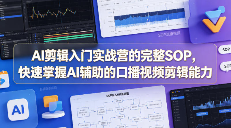 AI剪辑入门实战营的完整SOP，快速掌握AI辅助的口播视频剪辑能力-猴哥VIP资源站