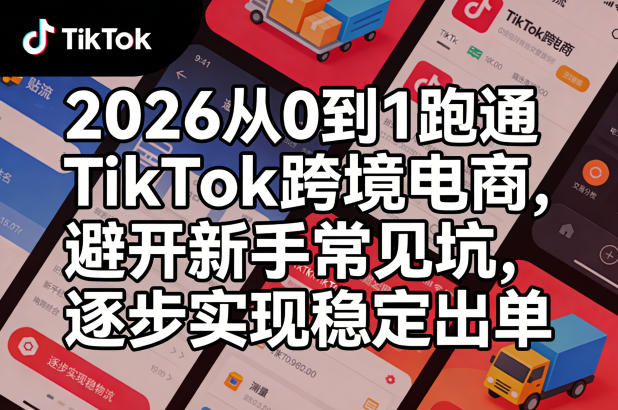2026从0到1跑通TikTok跨境电商，避开新手常见坑，逐步实现稳定出单-猴哥VIP资源站