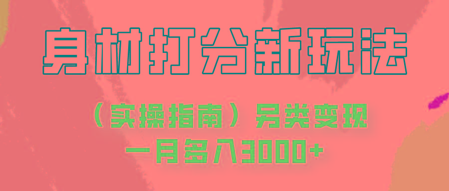 身材颜值打分新玩法(实操指南)另类变现一月多入3000+-猴哥VIP资源站