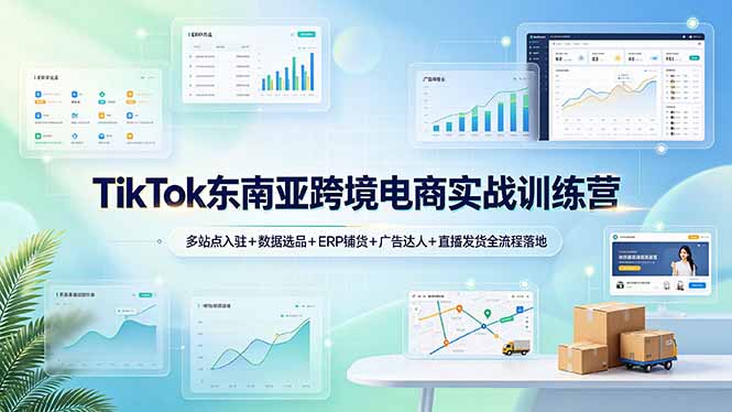 TikTok东南亚跨境电商实战训练营:多站点入驻+数据选品+ERP铺货+广告达人+直播发货全流程落地-猴哥VIP资源站