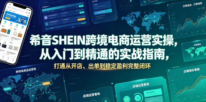 希音SHEIN跨境电商运营实操,从入门到精通的实战指南,打通从开店、出单到稳定盈利完整闭环-猴哥VIP资源站