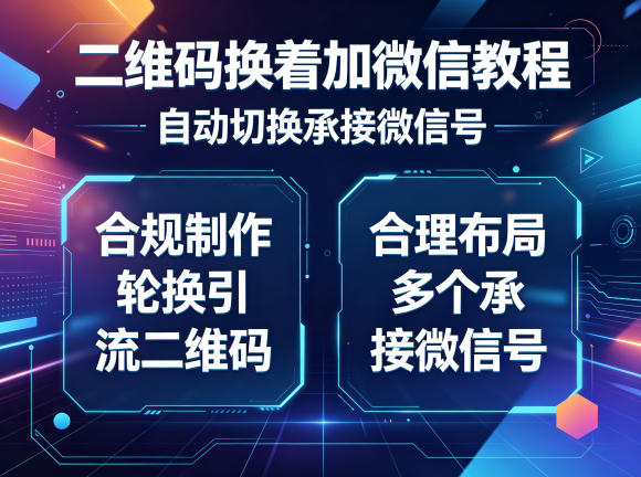 二维码换着加微信教程,自动切换承接微信号,合规制作轮换引流二维码,合理布局多个承接微信号-猴哥VIP资源站