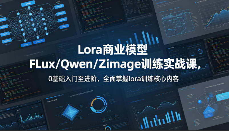 系统性学习Lora商业模型FLux／Qwen／Zimage训练实战课，0基础入门至进阶，全面掌握lora训练核心内容-猴哥VIP资源站