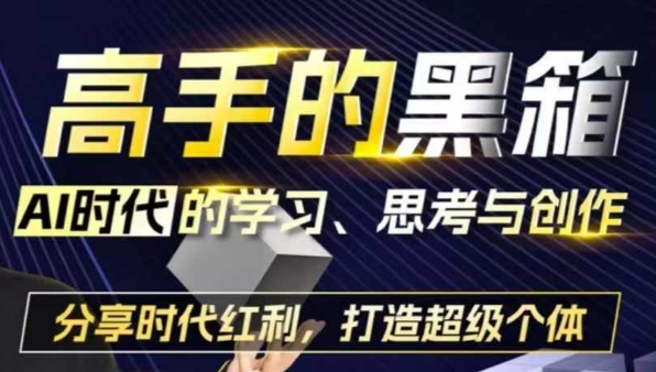 高手的黑箱：AI时代学习、思考与创作-分红时代红利，打造超级个体-猴哥VIP资源站
