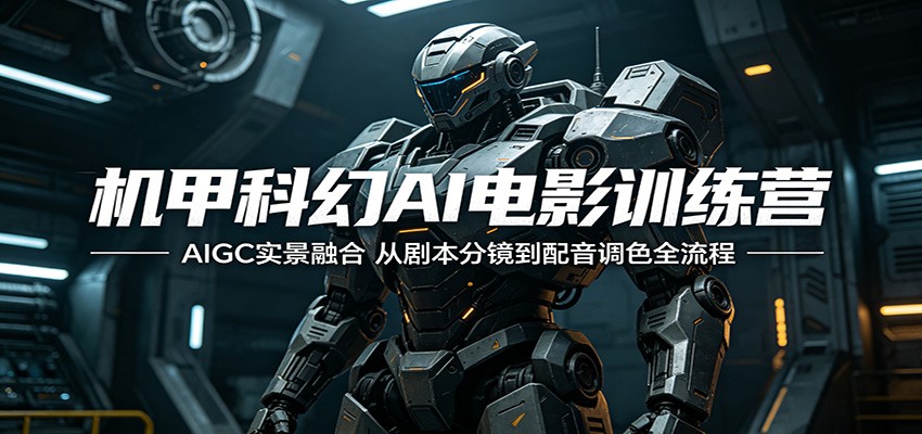 机甲科幻AI电影训练营:AIGC实景融合,从剧本分镜到配音调色全流程-猴哥VIP资源站
