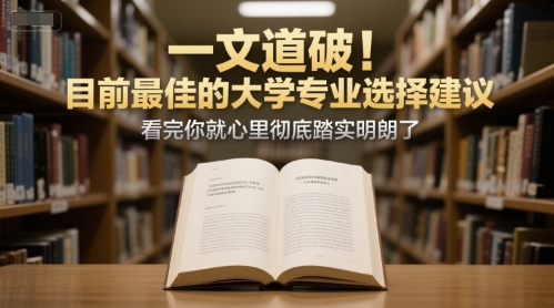 付费文章：一文道破！目前最佳的大学专业选择建议，看完你就心里彻底踏实明朗了-猴哥VIP资源站
