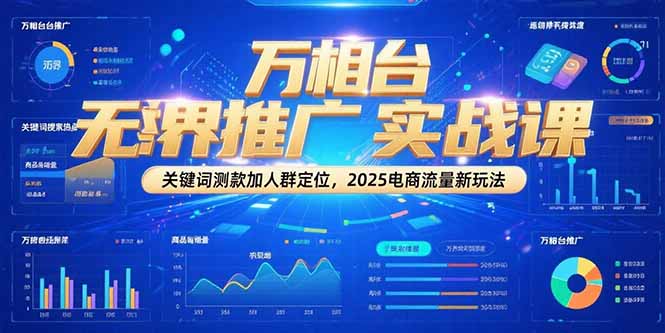 万相台无界推广实战课，关键词测款加人群定位，2025电商流量新玩法-猴哥VIP资源站
