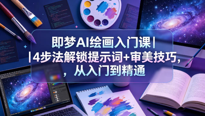 即梦AI绘画入门课｜4步法解锁提示词+审美技巧，从入门到精通-猴哥VIP资源站