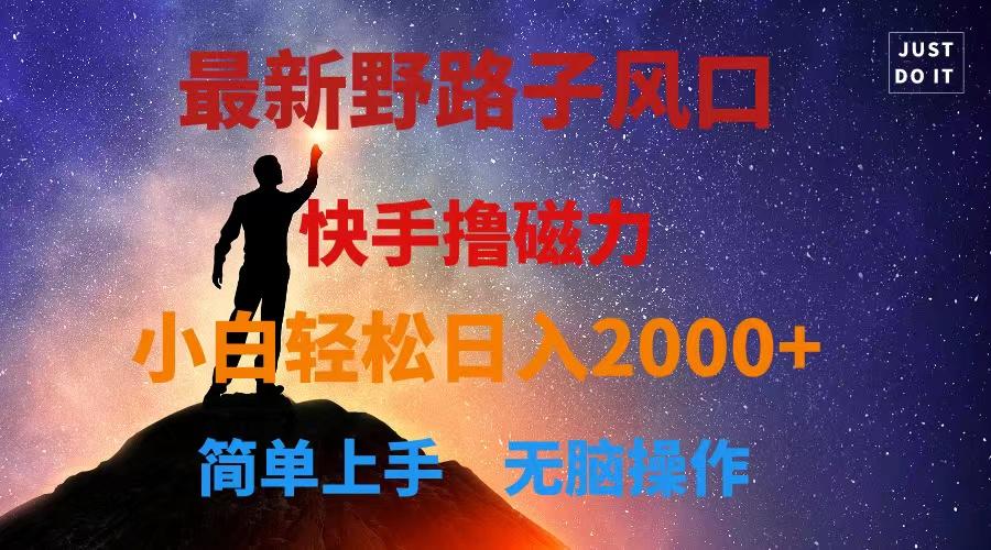最新风口!快手撸磁力,野路子,小白无脑操作日入2000+-猴哥VIP资源站