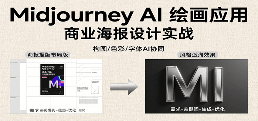 Midjourney AI绘画应用,关键词指令解析、漫画头像制作、海报设计、3D人物生成等-猴哥VIP资源站