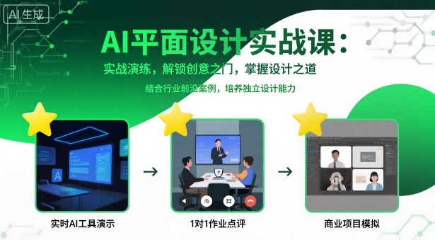 AI平面设计实战课,实战演练,解锁创意之门,掌握设计之道-猴哥VIP资源站