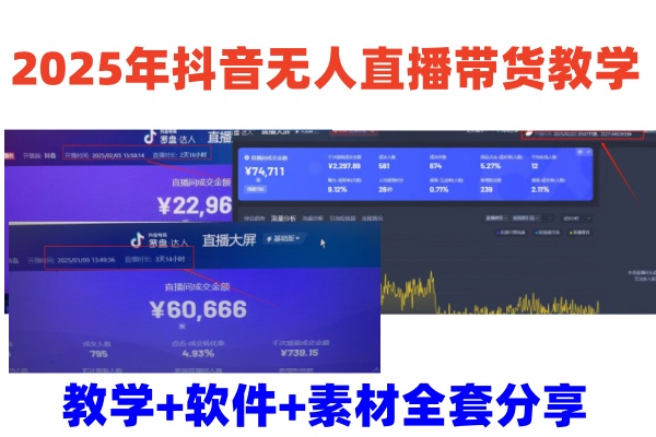2025年抖音无人直播带货教学,从0到1全程干货快速撸金-猴哥VIP资源站