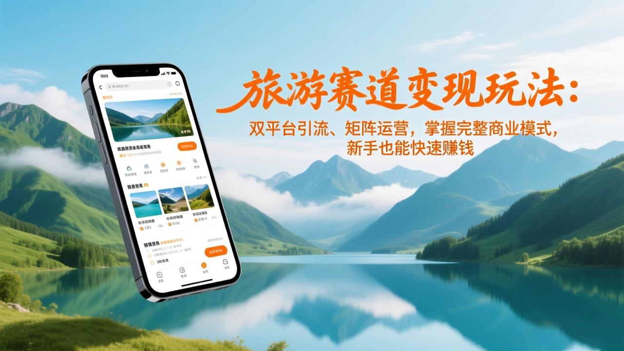 旅游赛道变现玩法:双平台引流、矩阵运营,掌握完整商业模式,新手也能快速赚钱-猴哥VIP资源站