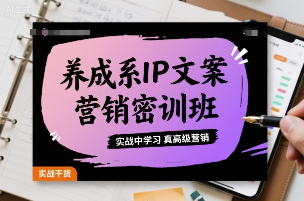 养成系IP文案营销密训班，实战中学习真高级营销-猴哥VIP资源站