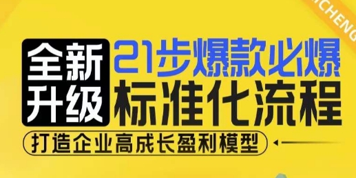 21步爆款必爆标准化流程，全新升级，打造企业高成长盈利模型-猴哥VIP资源站