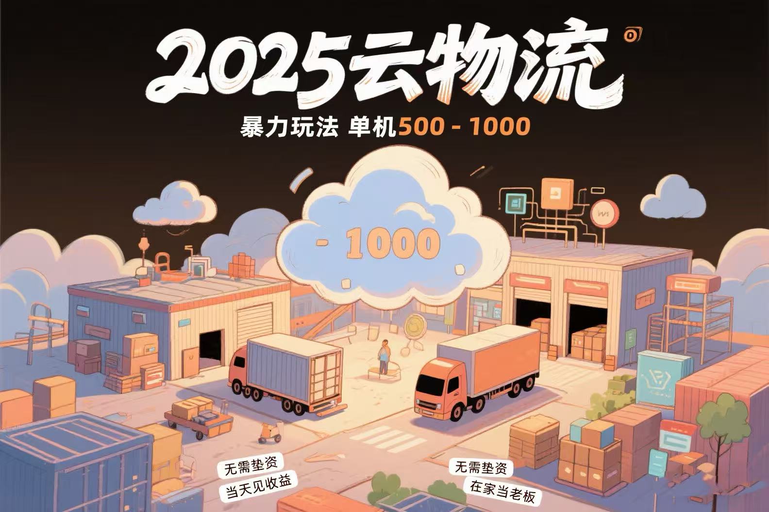 云物流赚差价，项目纯利润500~1000，无需垫资，当天到账。不需要有车，…-猴哥VIP资源站