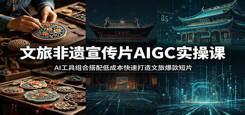 文旅非遗宣传片AIGC实操课：AI工具组合搭配低成本快速打造文旅爆款短片-猴哥VIP资源站