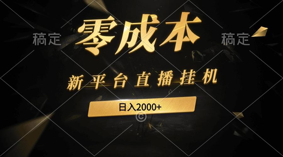 (9841期)新平台直播挂机最新玩法，0成本，不违规，日入2000+-猴哥VIP资源站
