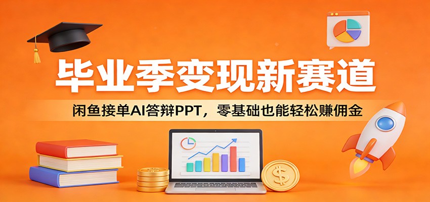 毕业季变现新赛道：闲鱼接单AI答辩PPT，零基础也能轻松赚佣金-猴哥VIP资源站
