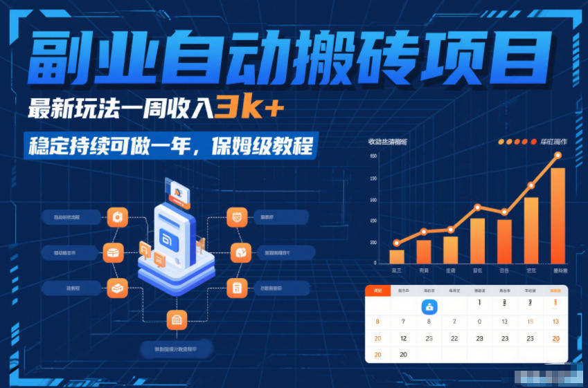 副业自动搬砖项目，最新玩法一周收入3k+，稳定持续可做一年，保姆级教程【揭秘】-猴哥VIP资源站
