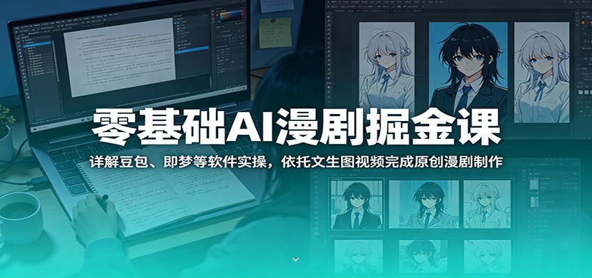零基础AI漫剧掘金课:详解豆包、即梦等软件实操,依托文生图视频完成原创漫剧制作-猴哥VIP资源站