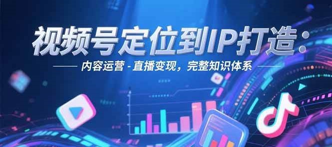 视频号定位到IP打造：账号搭建-内容运营-直播变现，完整知识体系-猴哥VIP资源站