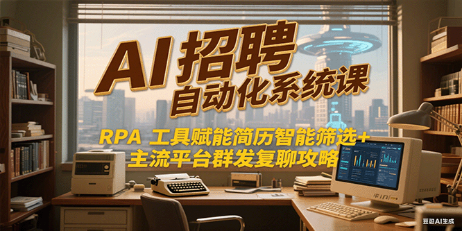 AI招聘自动化系统课,RPA工具赋能简历智能筛选+主流平台群发复聊全攻略-猴哥VIP资源站