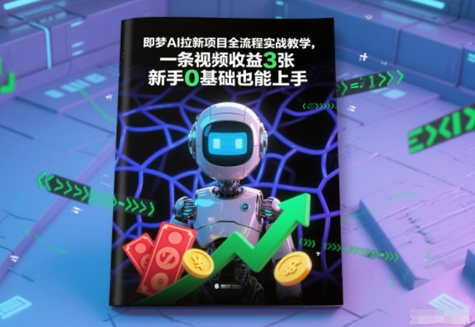 即梦AI拉新项目全流程实战教学，一条视频收益3张，新手0基础也能上手-猴哥VIP资源站